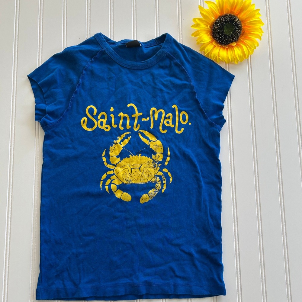 Urban Outfitters Royal Blue Tee with Yellow Crab Graphic